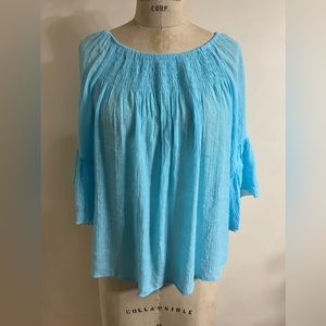 Chico’s Ruffle Slub Top Size 1